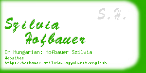 szilvia hofbauer business card